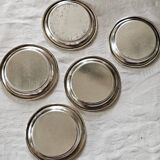 5 silver metal bottle coasters