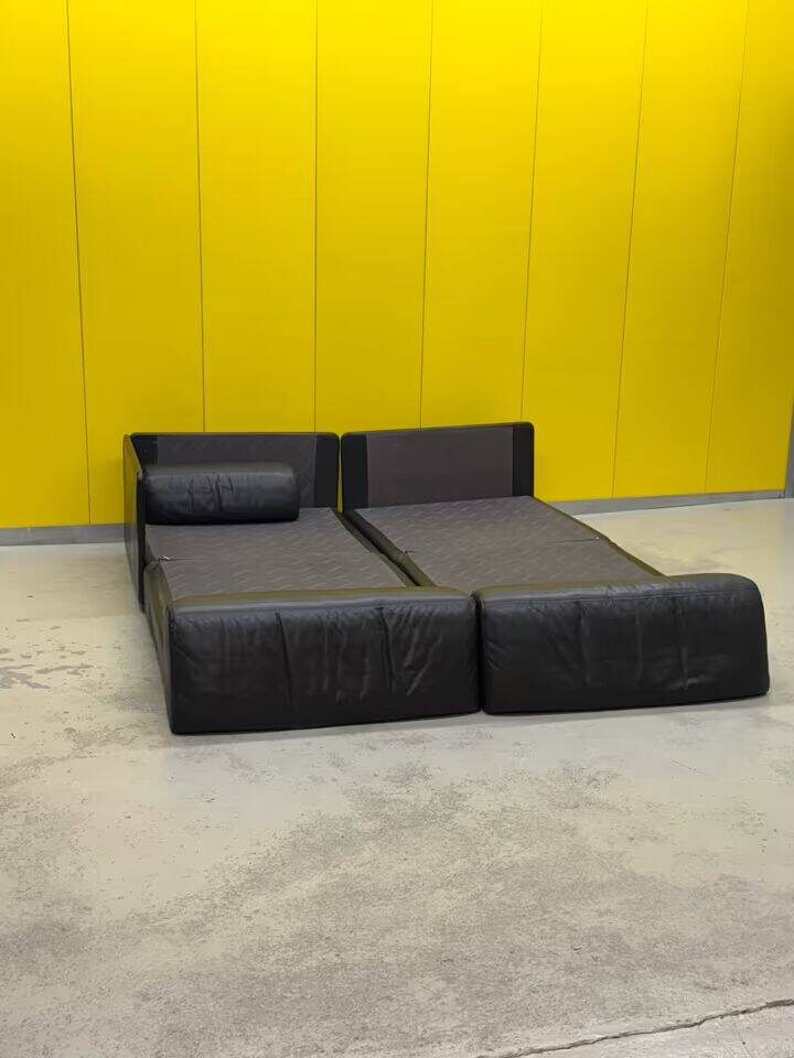 De Sede DS-76 Modular 2-Seater Sofa / Sofa Bed – Black Leather (1970s)