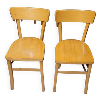Paire chaises de bistrot ancienne, 1950s