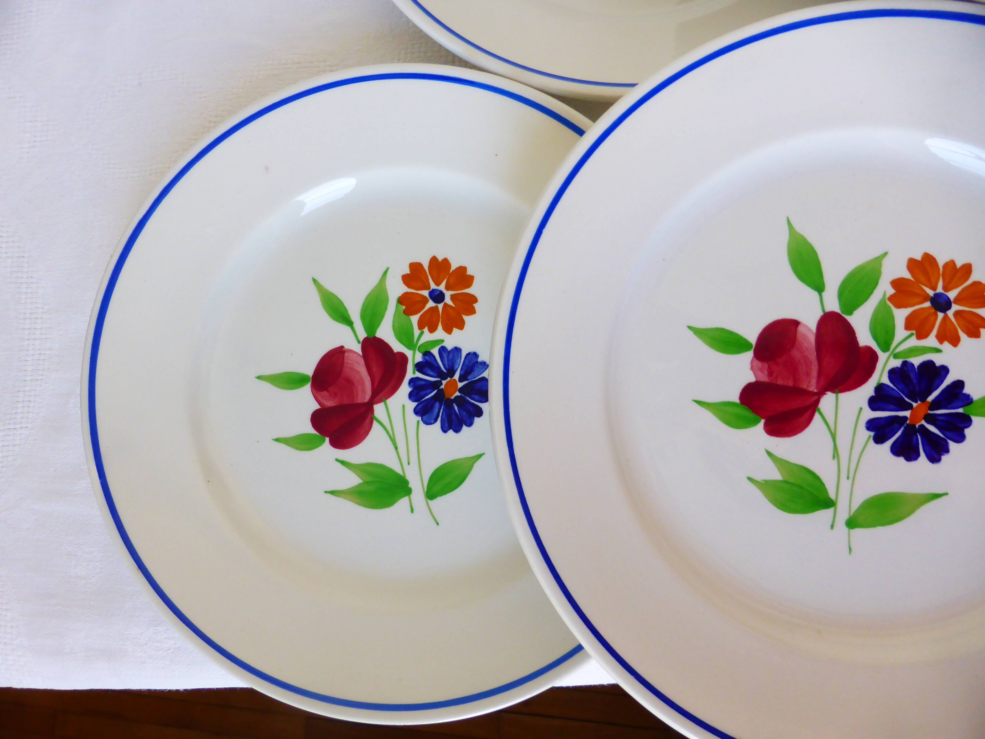 6 flat plates vintage K-G Luneville model Mat 210337