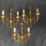 3 appliques en bronze dore louis xvi