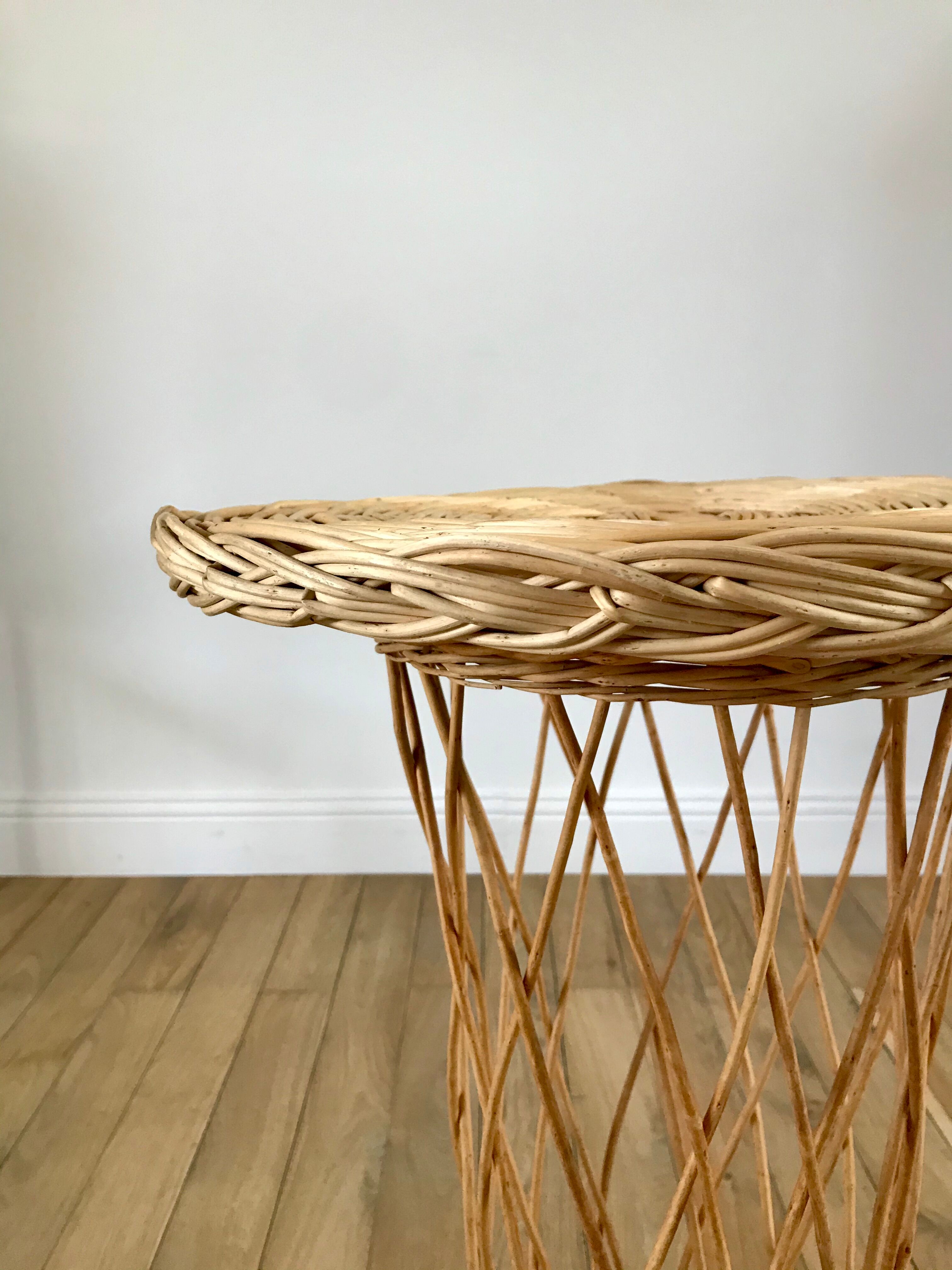 Rattan / bamboo side table 1960s-1970s