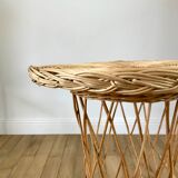 Table d'appoint en rotin / bambou années 1960-1970