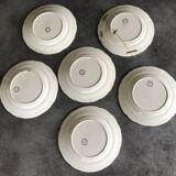 Set of 6 antique choisy-le-roi earthenware plates with grisaille decoration