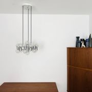 Lustre Spoutnik chromé par Doria, années 1970