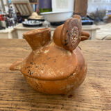 Vase céramique en grès marron figure de chouette