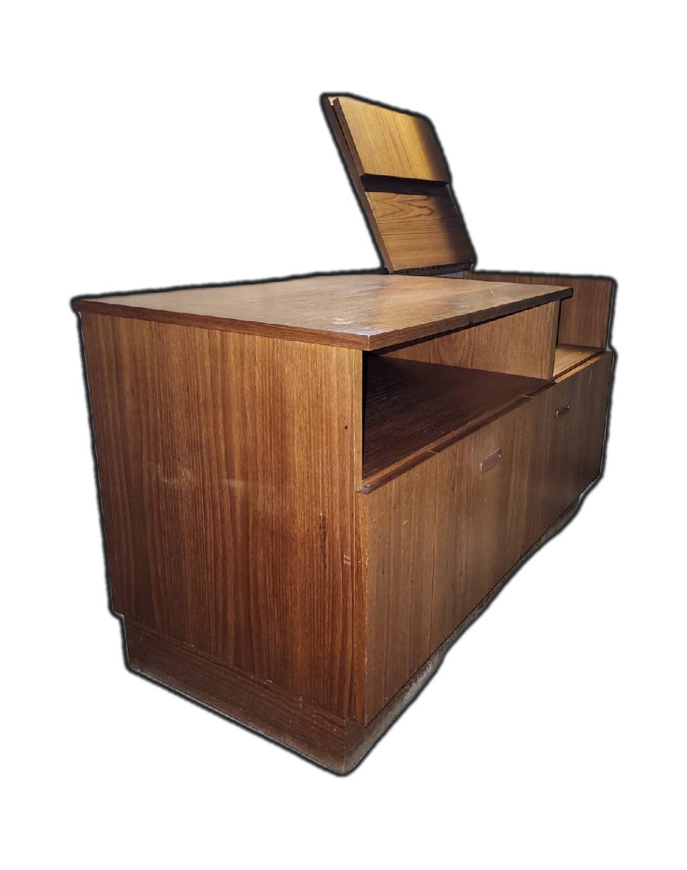 Meuble vinyles et enceintes 1960 scandinave teck