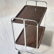 Chrome Midcentury folding service trolley, Germany 1950s