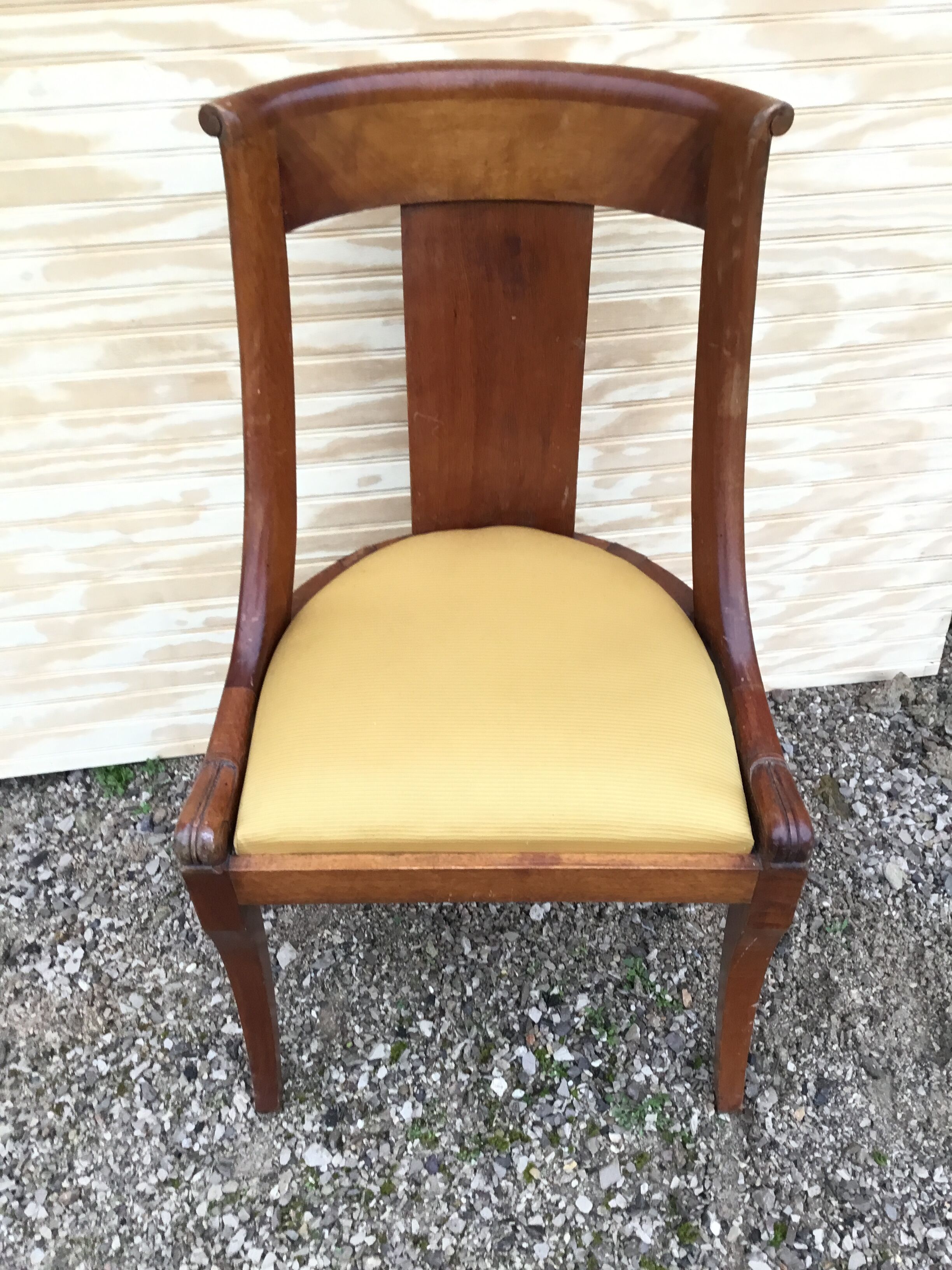 Pair of style restoration gondola chairs in mahogany XXth