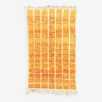 Large modern Berber orange rug beni ouarain new 155x260 cm