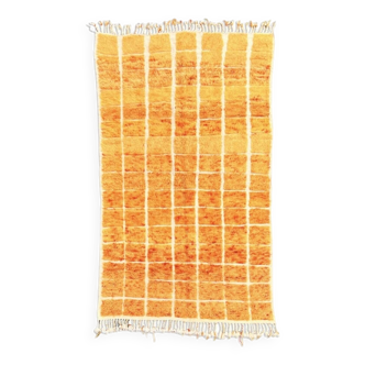 Grand tapis berbere moderne orange beni ouarain neuf 155x260 cm