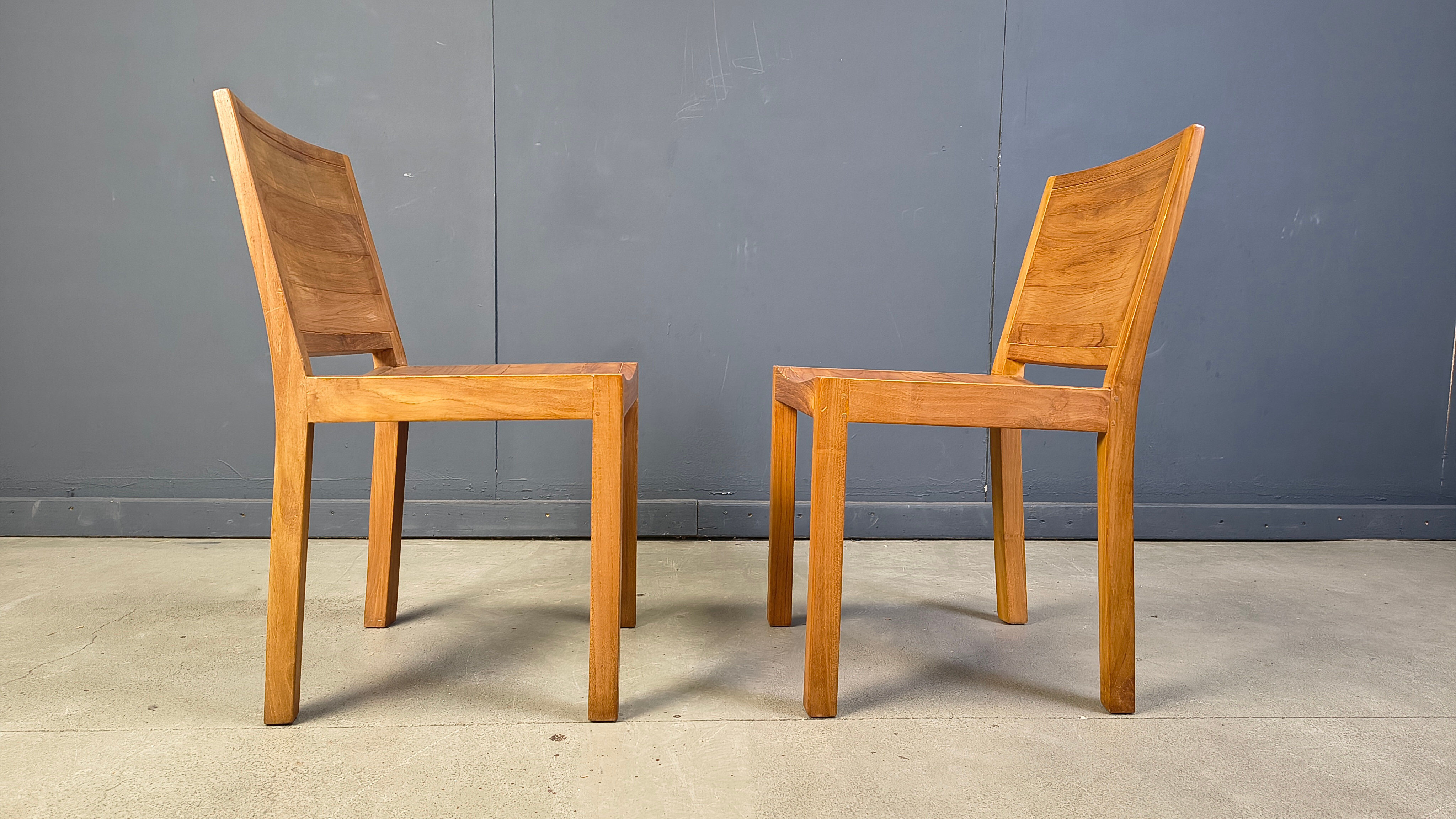 Vintage teak dining chairs set of 6 - 1980s