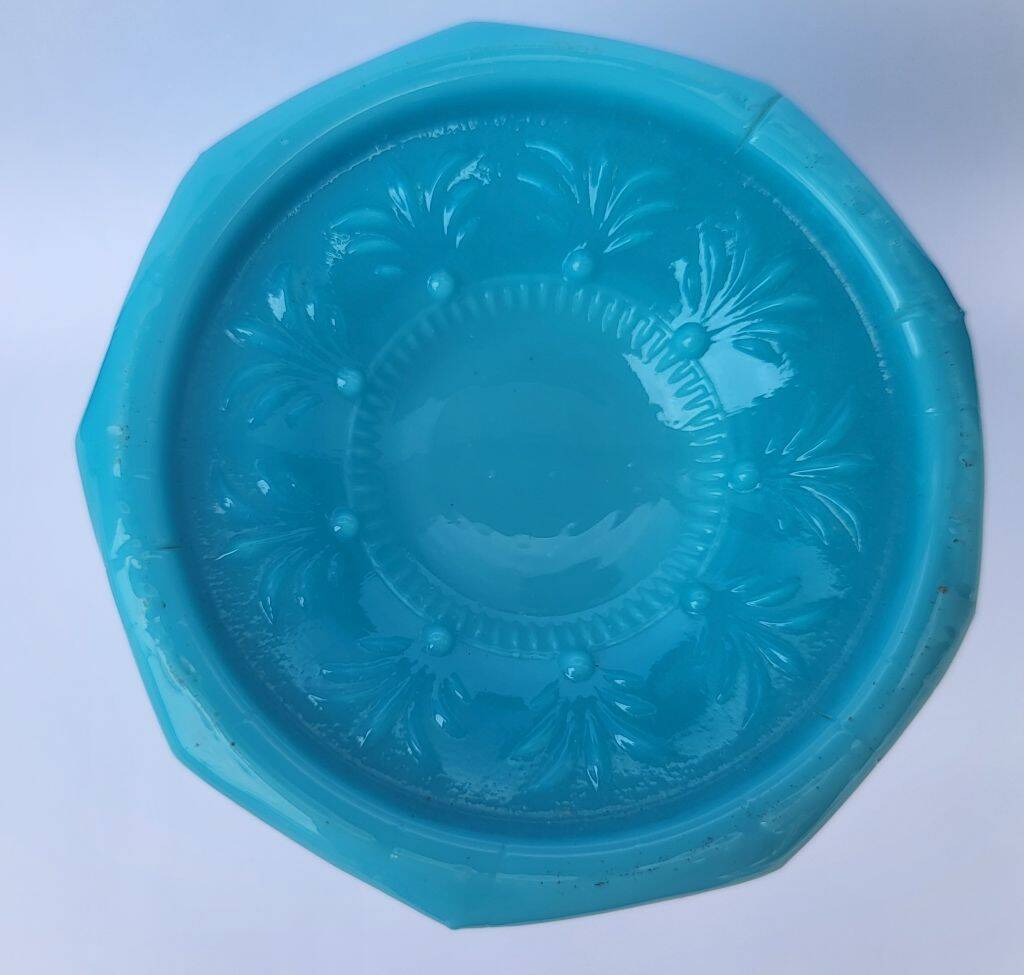 Vintage Portieux Vallerysthal Vase Opaline Blue