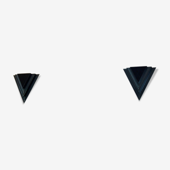 Appliques triangulaires hollandais modernes de mur de verre et d’acier