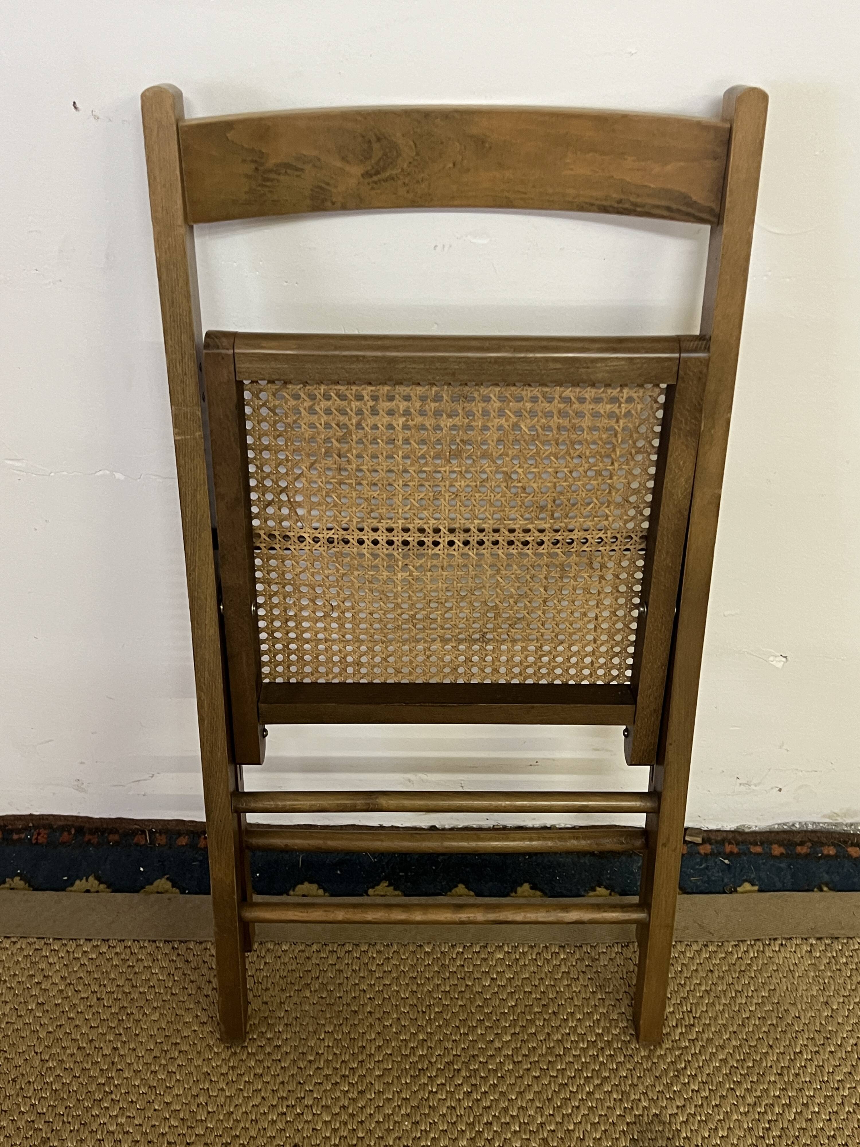 Vintage wooden and cane folding chair