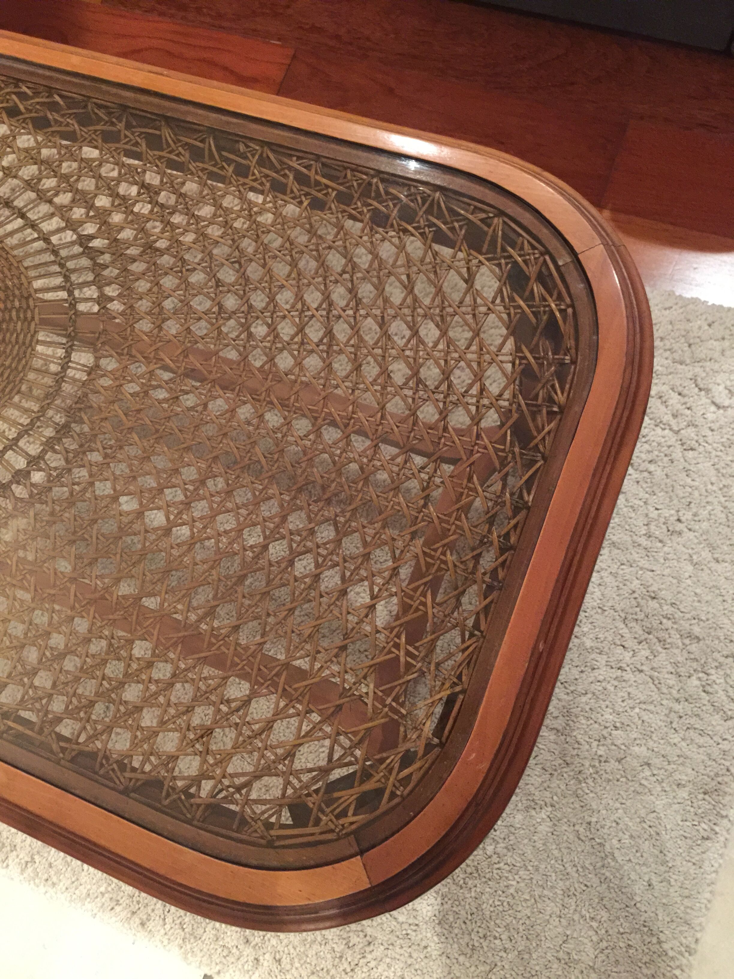 Table basse louis XVI en cannage
