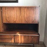 Mid-Century Brown Wood Buffet G.N.B. (1960s) - 2 parts, 217 x 46 x 139 cm