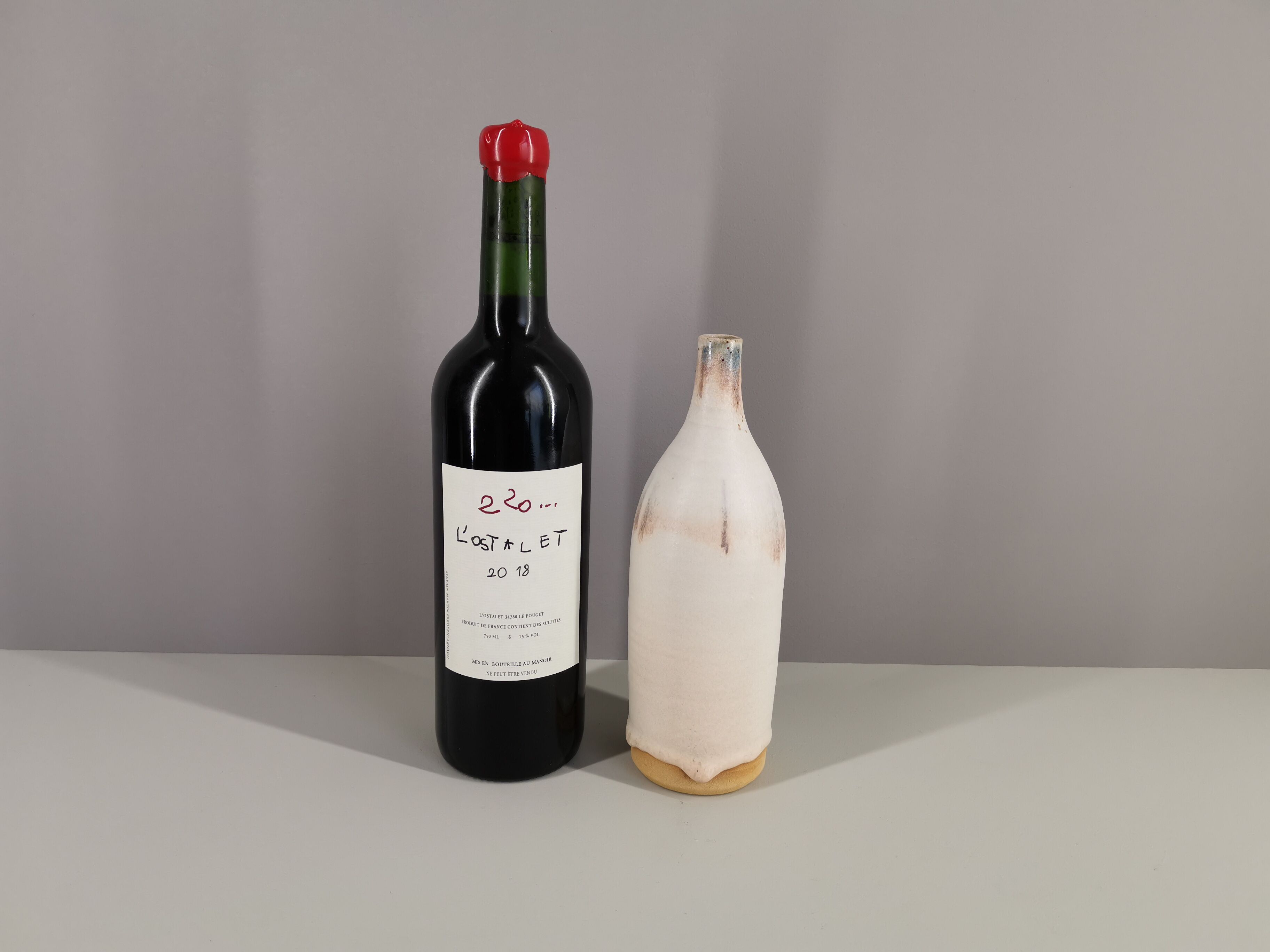 French soliflore vase in enamelled sandstone