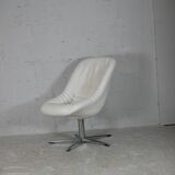 Armchair "Space Age", steel, fiberglass and imitation leather, France, circa 1970