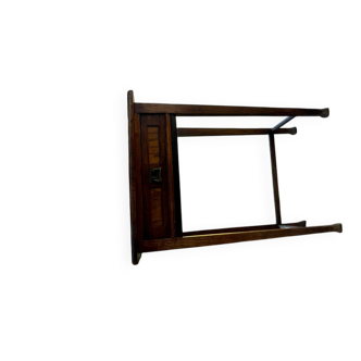 Small Art Nouveau side table in brown wood with a drawer, late 19th century (1890s)