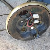 Designer desk lamp in gold metal 2 flexible arms from the 70s