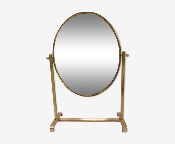 Italian Table Mirror Or Vanity In Brass 50 S 33x46cm Selency Italian Table Mirror Or Vanity, Round Brass Table Mirror