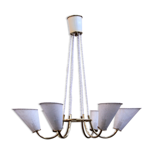Lustre 6 feux en métal perforée