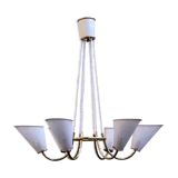 Chandelier 6 fires in perforated metal 50s