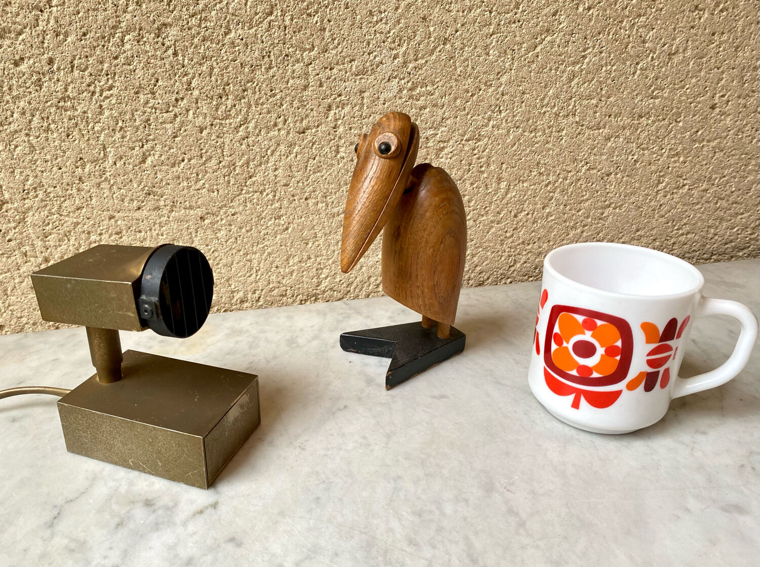 Halogen spot lamp solid brass modernist vintage design 70s