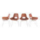 Suite de 4 chaises en rotin et chrome