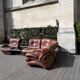 full leather sofa IPE spa Italian design 70s