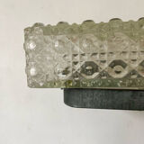 Rectangular moulded glass ceiling light