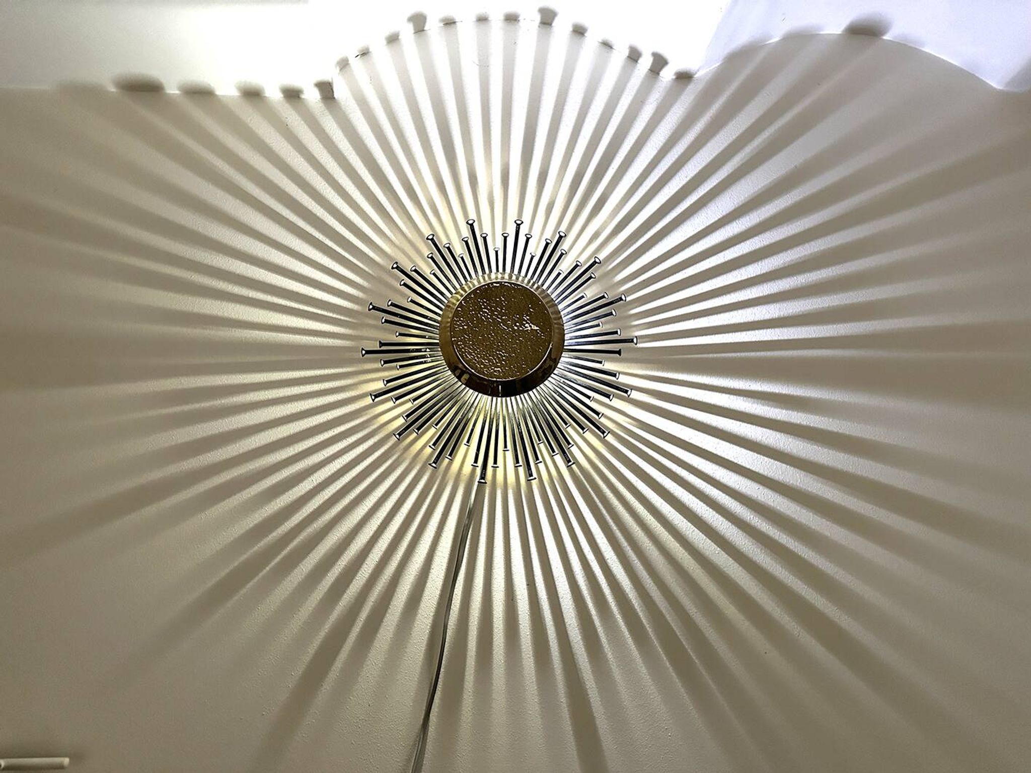 Star/Sun wall lamp made of brass and iron 40cm