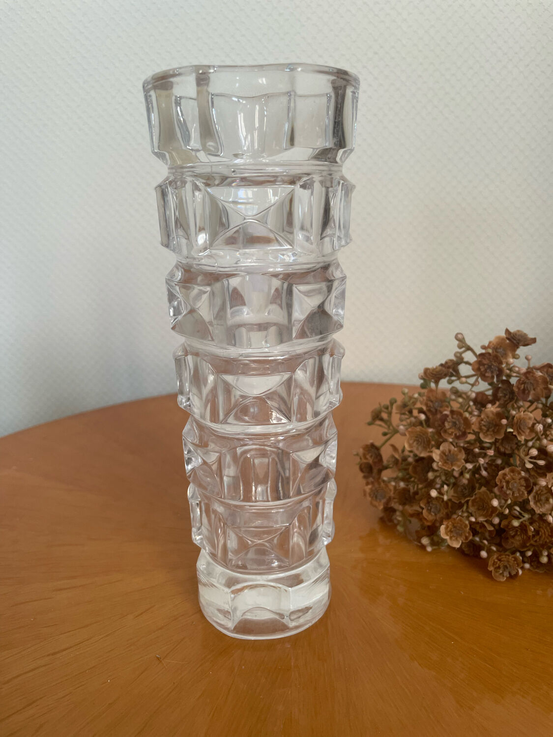 Vintage glass crystal vase 1950