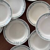 service de 10 assiette plate ancienne Longchamp terre de fer Belleville