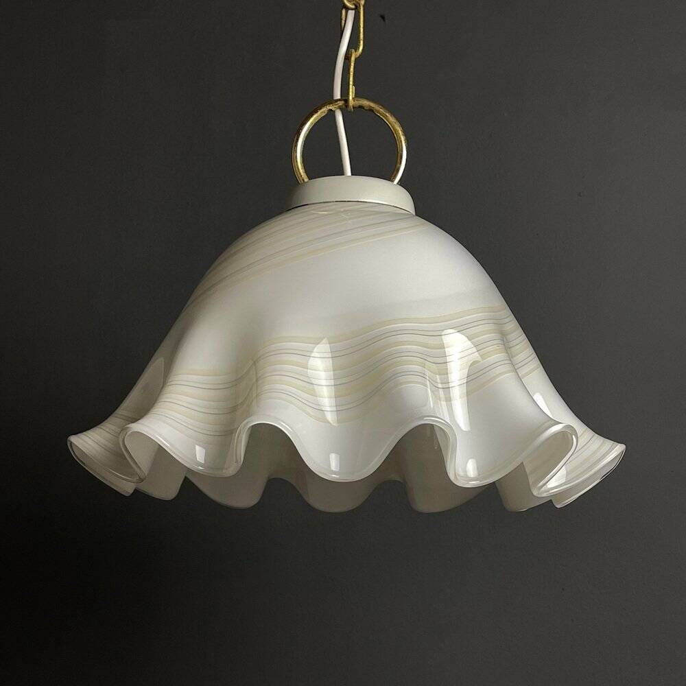 Vintage Murano Glass Suspension Lamp in the Shape of a Handkerchief, Italy, 1970s