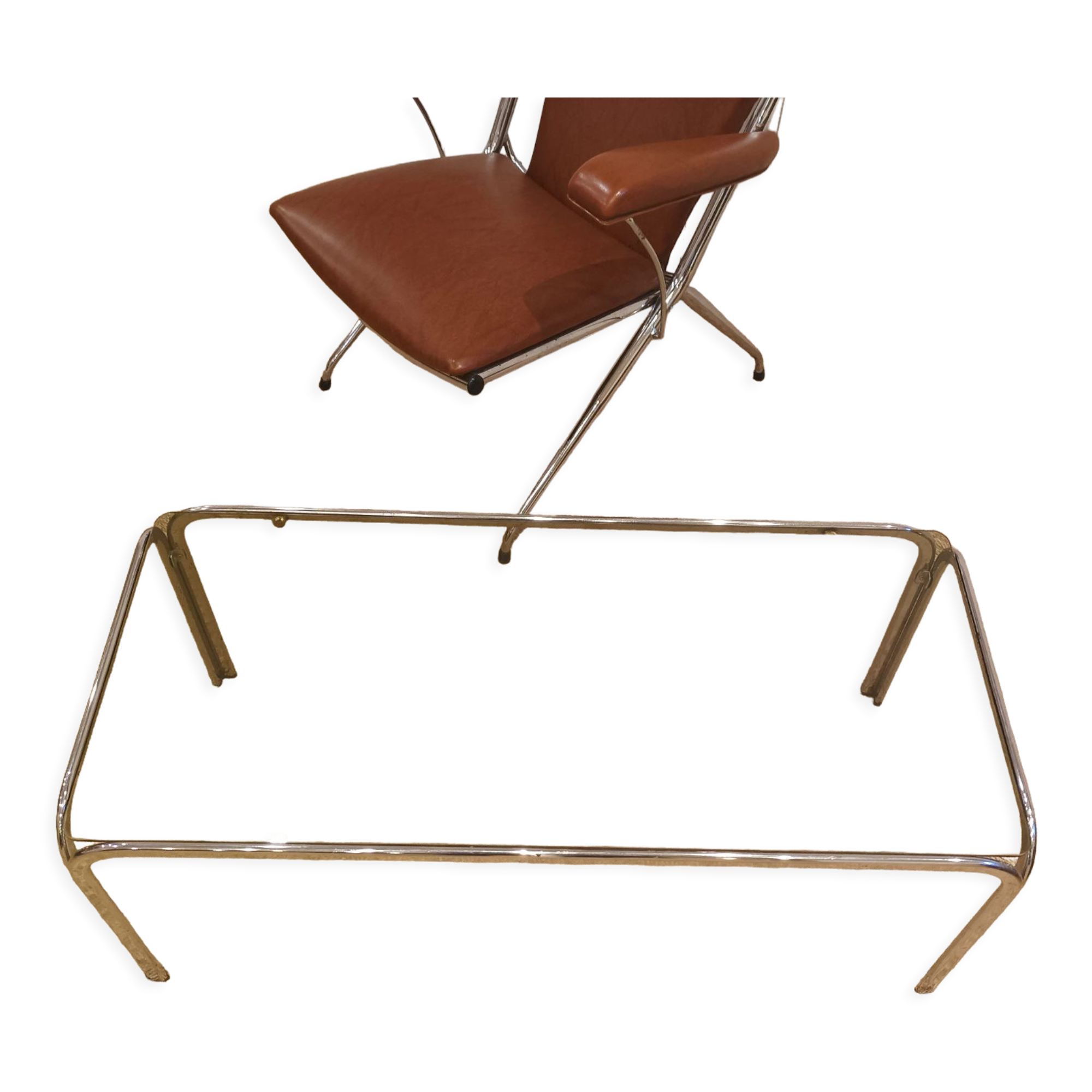 Vintage glass coffee table