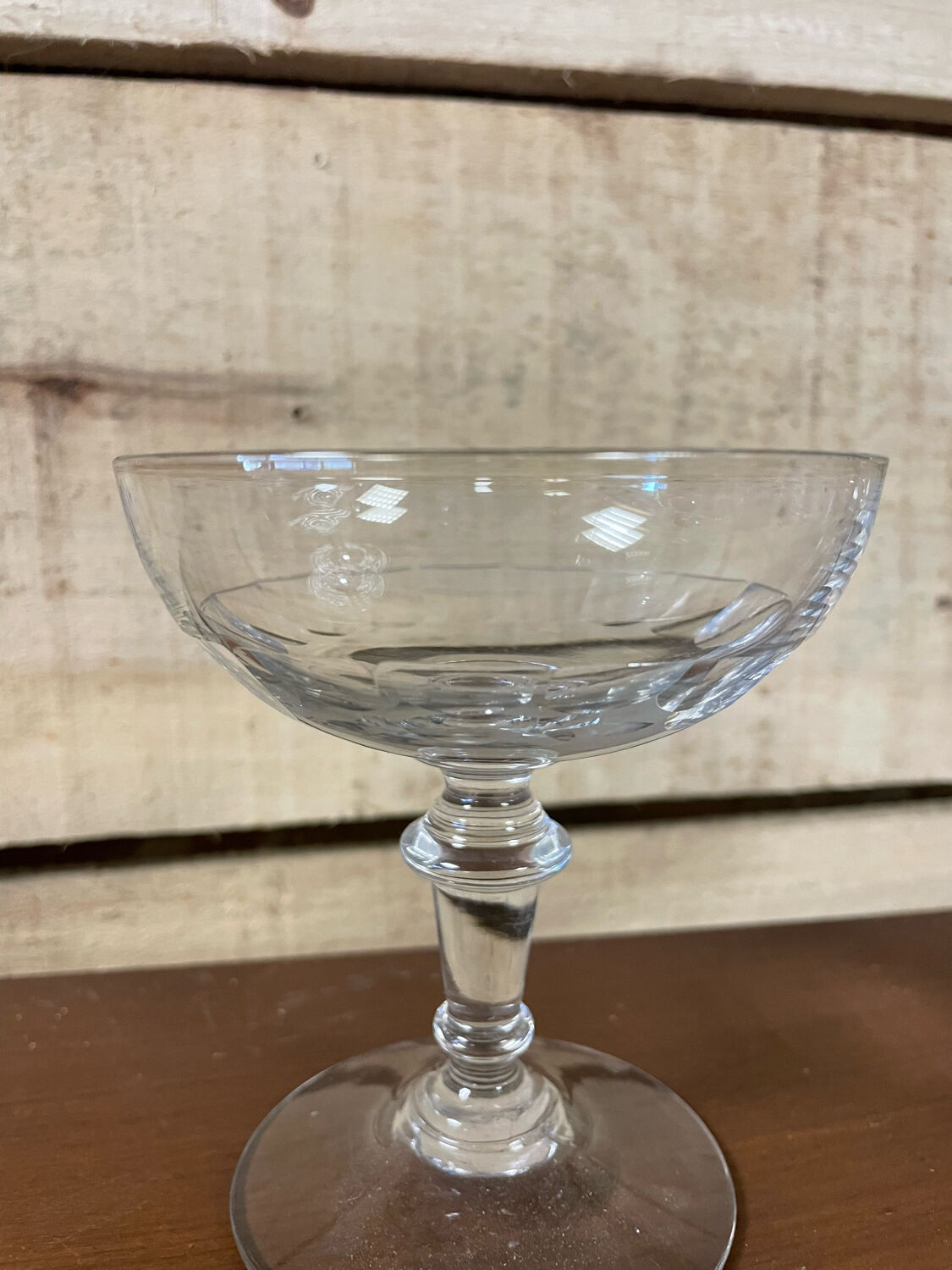 4 mismatched champagne glasses vintage cut crystal