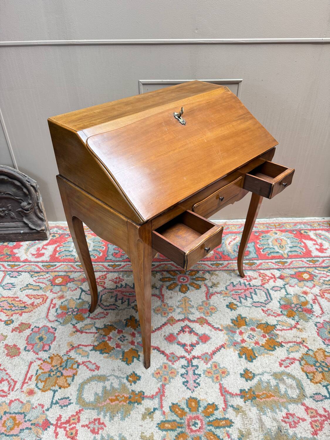 Louis XV style cherry wood sloping desk