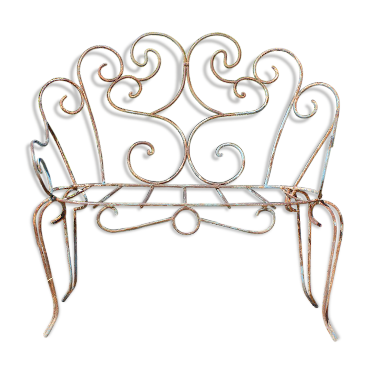 Old wrought iron bench