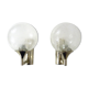 Pair of chrome metal wall sconces and blown glass