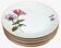 6 flat plates Fine Bohemian porcelain Floral decoration on a white background