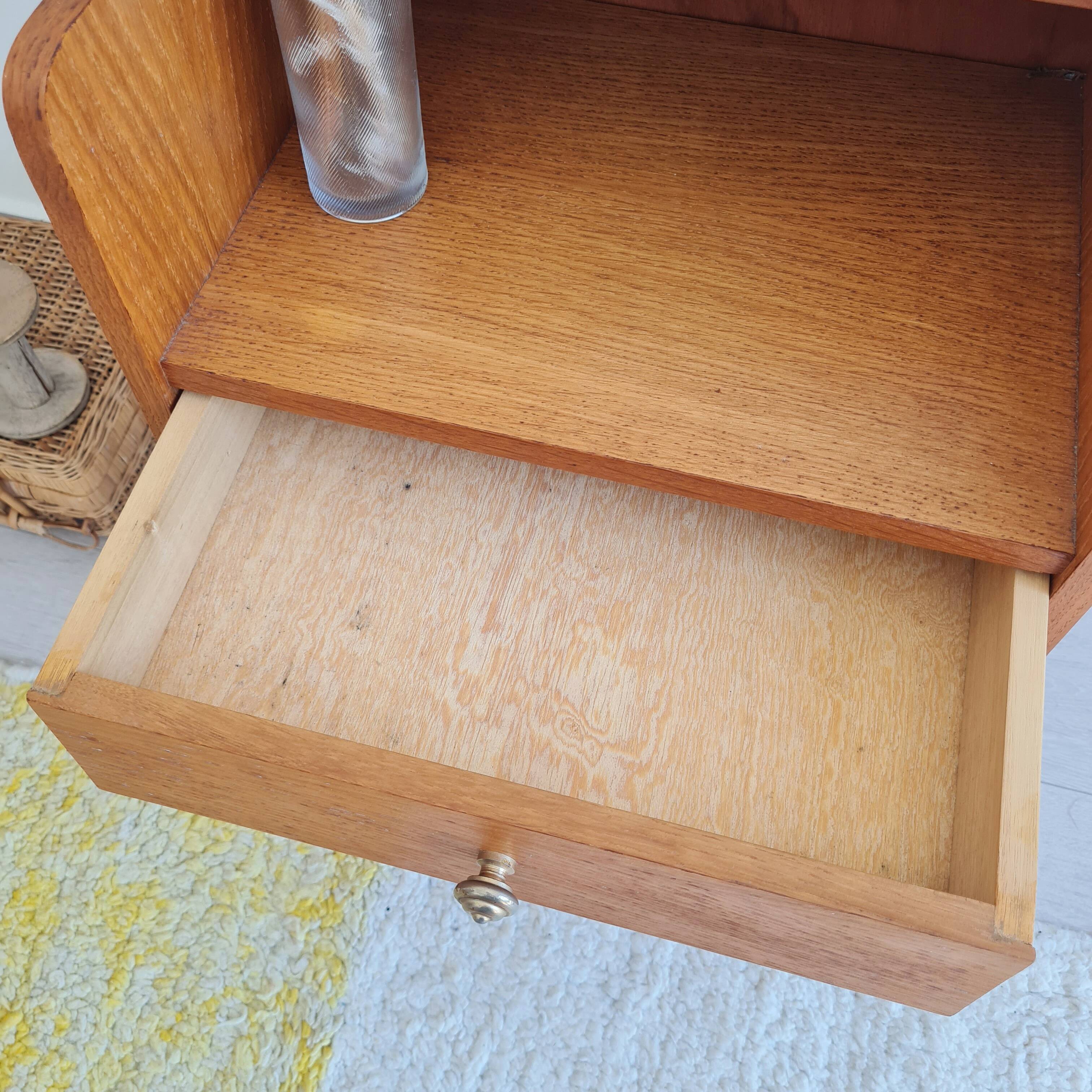 Bedside table with compass legs, 1960s