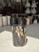 Black petrified wood side table with beige side H35 D24 - 3352