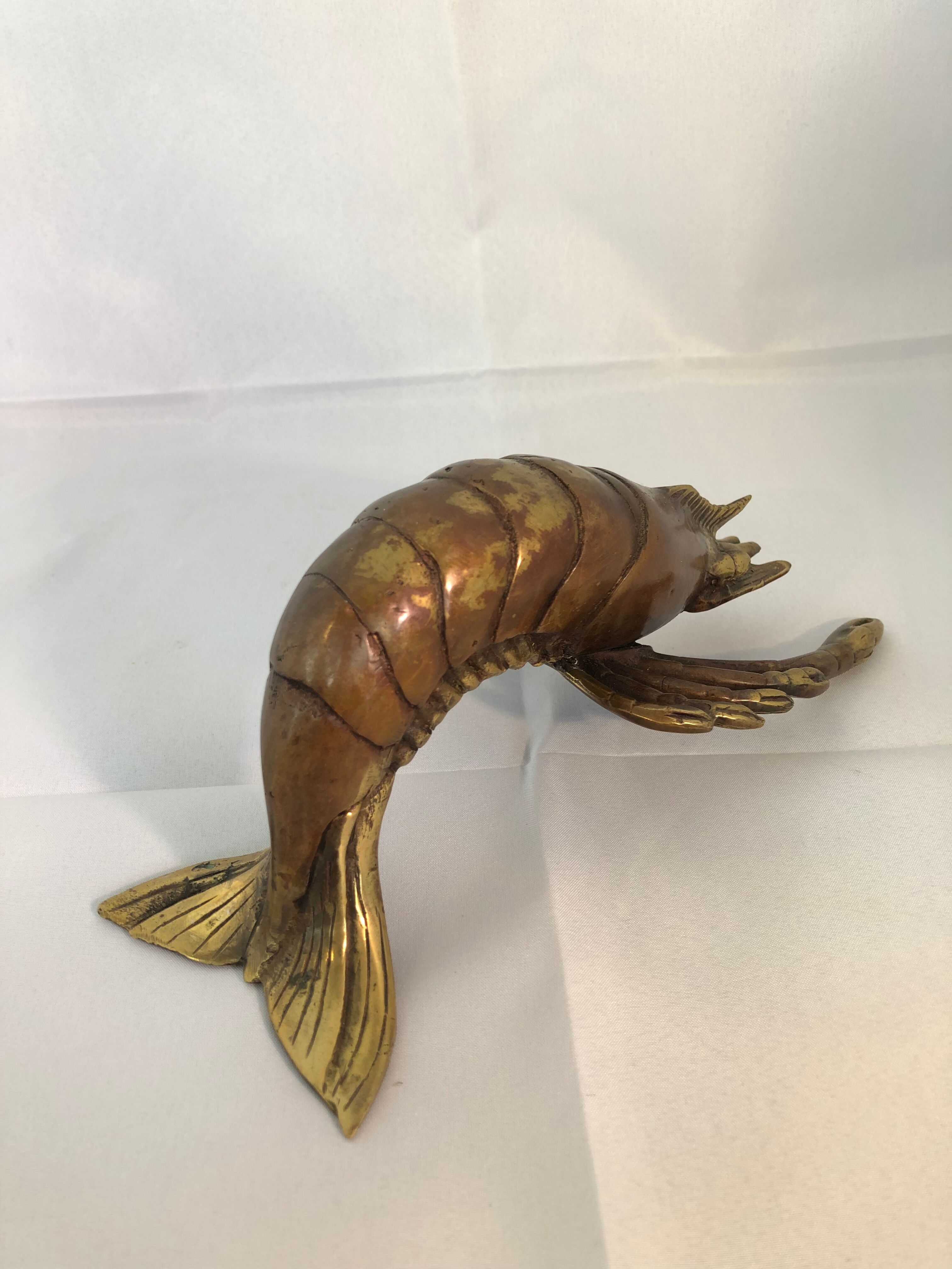 Lobster patinated brass