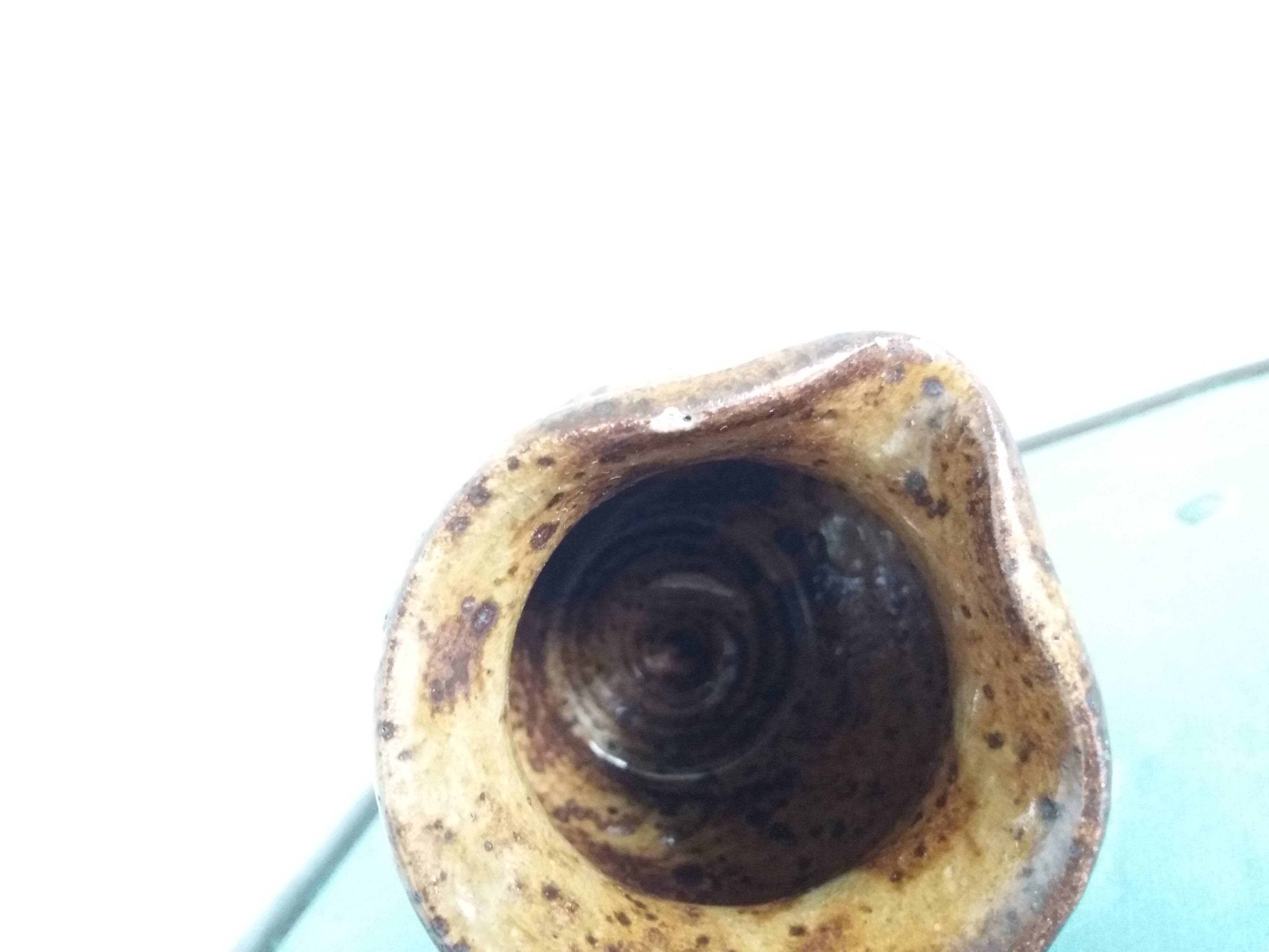 Stoneware pitcher signed cg