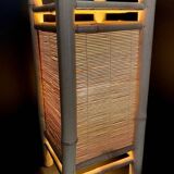 Vintage rattan and bamboo lamp from the 80s