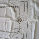 Old embroidered tablecloth - monogrammed: 245x190cm