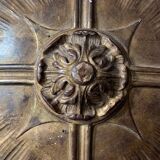 Large vintage ceiling ornament in wood and gilded resin, Louis XIV style