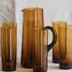 Orangeade in blown yellow glass service
